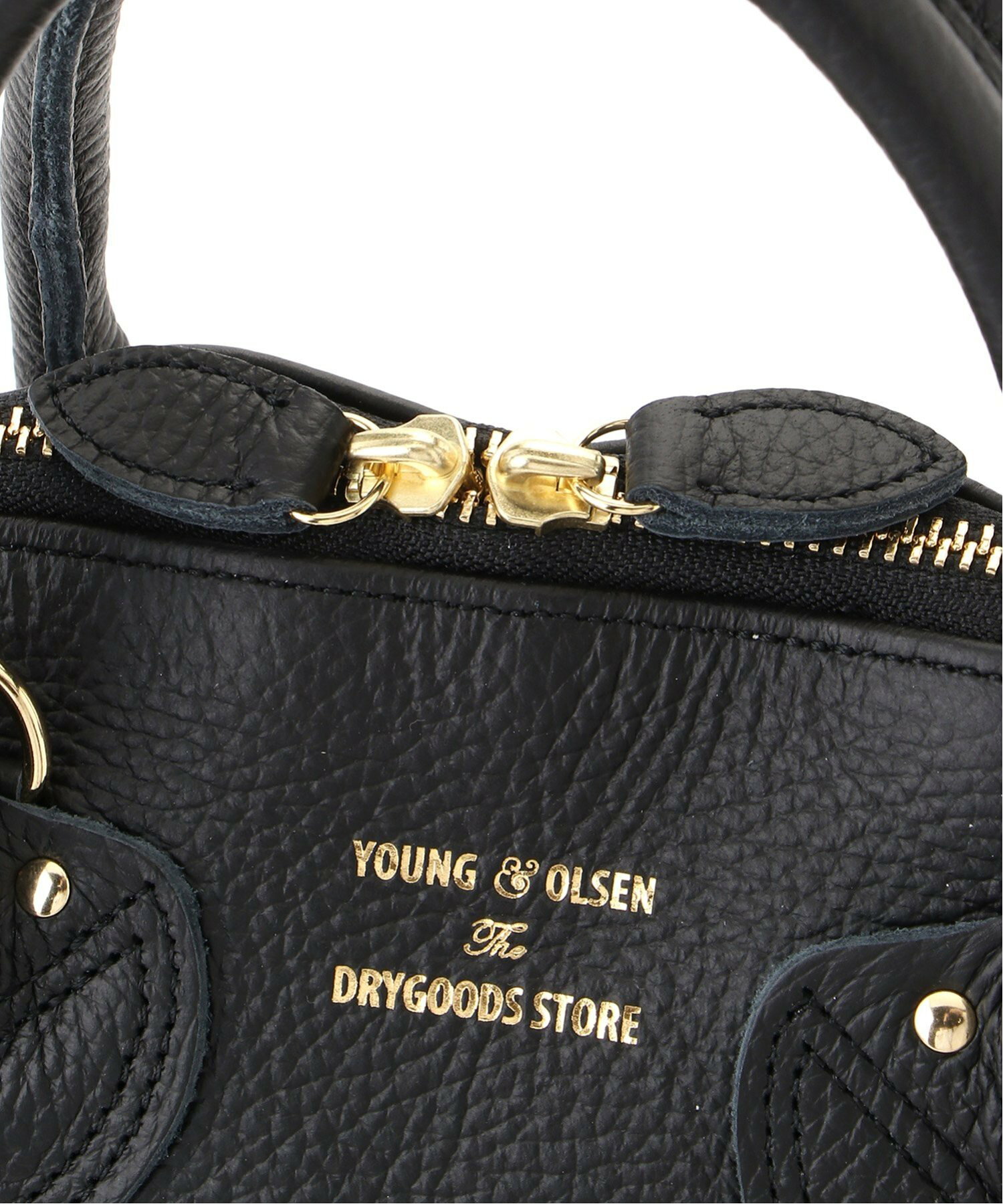 YOUNG&OLSEN/EMBOSSED LEATHER ZIP BOAT BAG M ヤングアンドオルセン エンボスド レザー ジップ ボート バッグ 本革